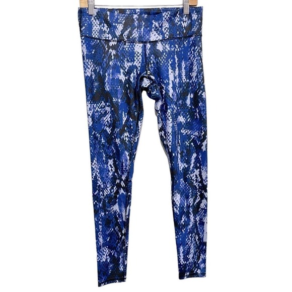 ALO Yoga Airbrush Full length Legging Snakeskin Python Print Deep Electric Blue - Picture 2 of 9